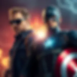 Homelander and Captain America Face Off Homelander and Captain America stand ready for battle, showcasing their unique powers and abilities.