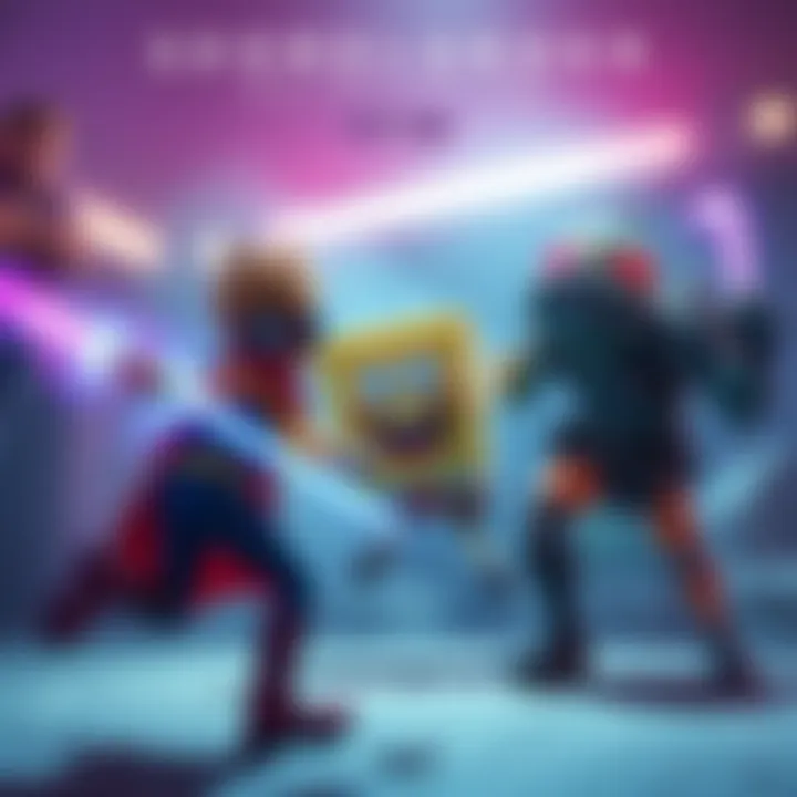 Homelander confronts Superhero SpongeBob and Plank-Ton in an action-packed scene, showcasing their unique powers in a vibrant setting.