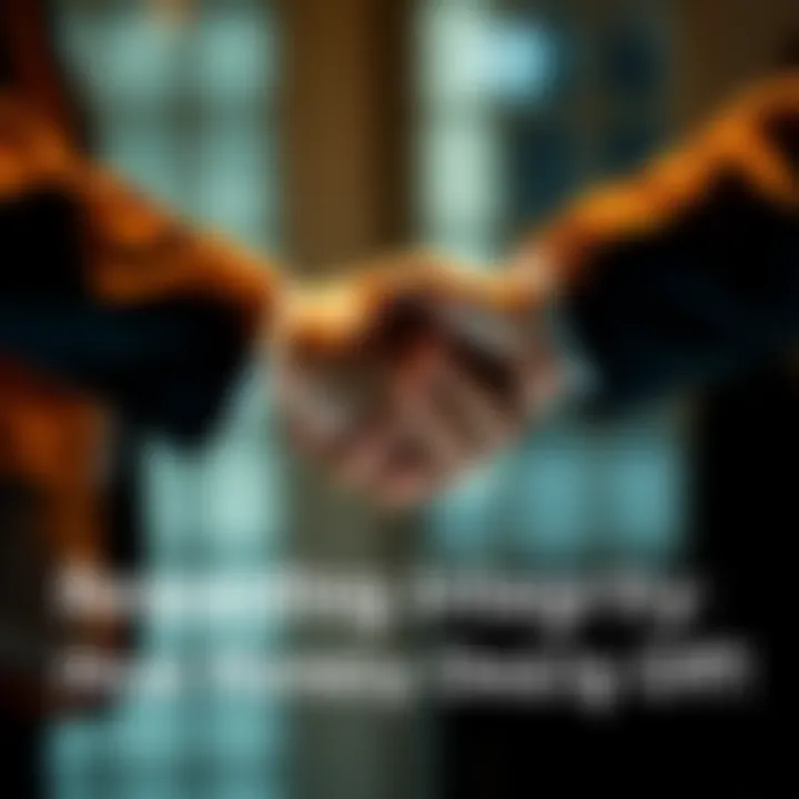 Two individuals shaking hands as a symbol of trust and integrity in a community