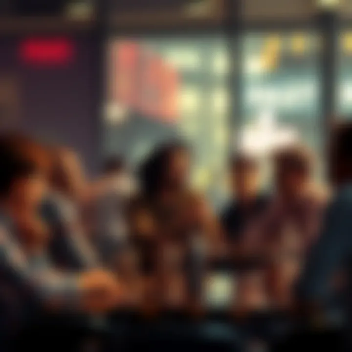 Group of people discussing expectations for Part 2 in a cafe setting