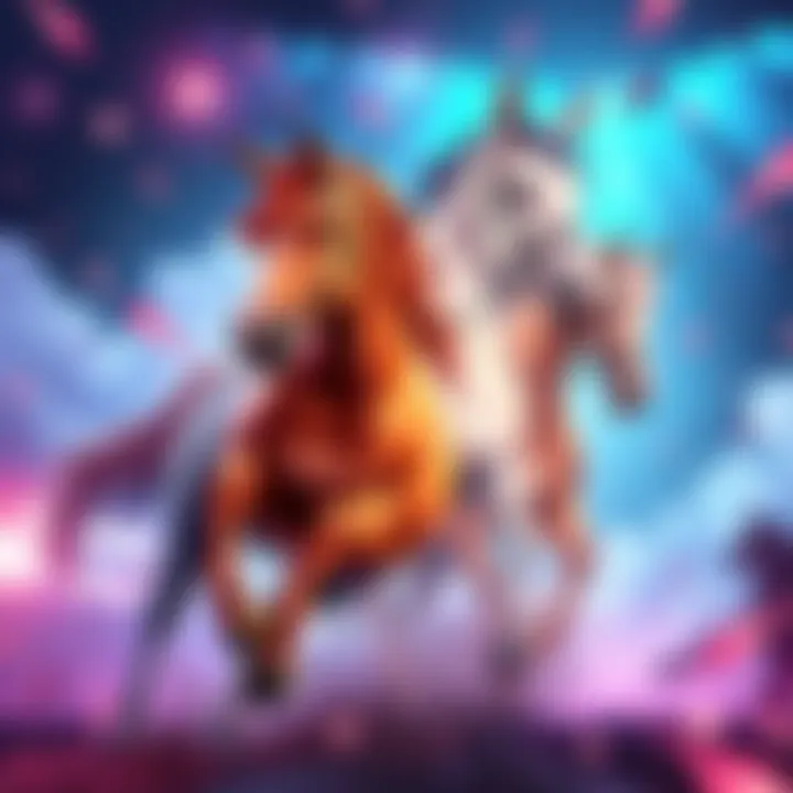 Horse stats crossover Artwork showing horses from Steel Ball Run with Umamusume style stats and abilities