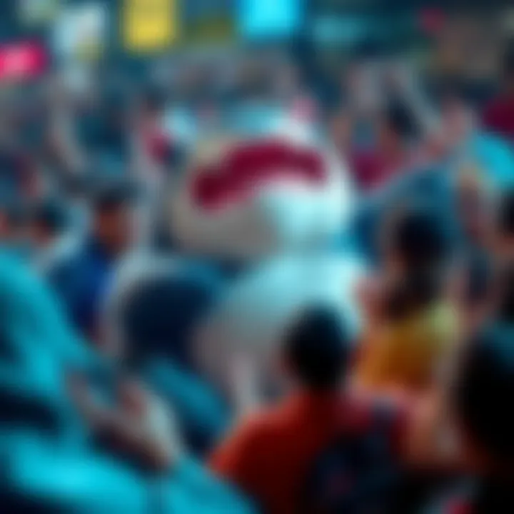 Hoshigaki Snorlax with fans Hoshigaki Snorlax surrounded by excited fans, showcasing its charm and popularity.