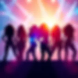A colorful graphic depicting silhouettes of women, representing the competition for the hottest female title alongside Hawks as the hottest male.