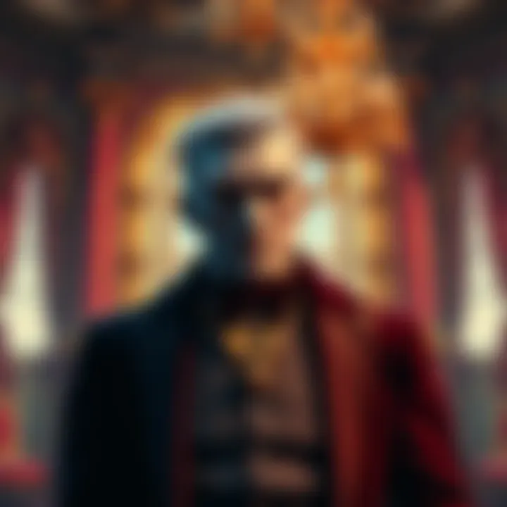 Howler depicted as a wealthy character with a cold expression, standing in an extravagant room with opulent decorations, conveying a sense of detachment.
