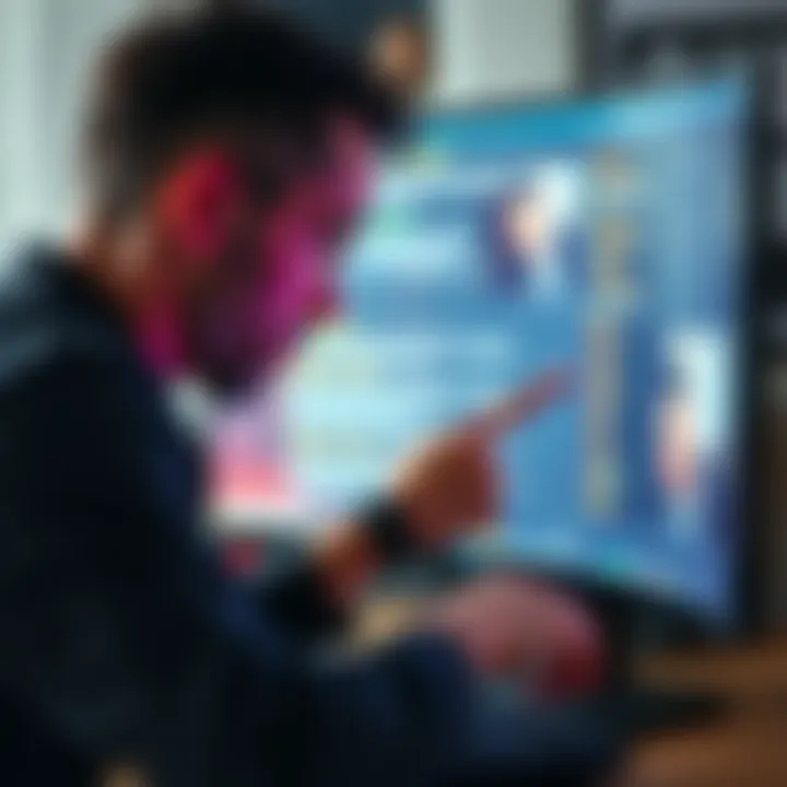 A person checking closed captions on a computer screen, ensuring accuracy and context for video content.