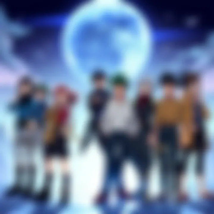 Hunter x Hunter Characters A group of main characters from Hunter x Hunter standing together, showcasing their unique designs and expressions, reflecting strong friendship and determination.