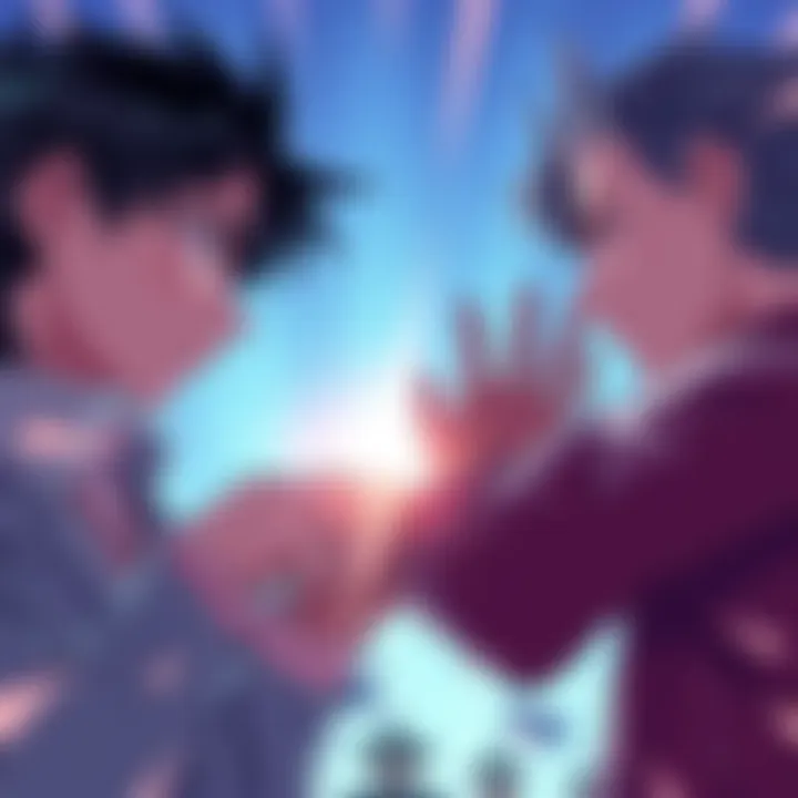 An illustration of Hyo and Osaragi facing off, with Hyo appearing confident and dominant while Osaragi looks determined and ready for the challenge.