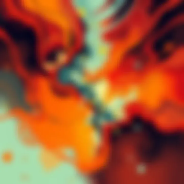 Cover illustration for Ichi's 'Ouch' An abstract representation of emotions and perceptions in modern storytelling, featuring warm colors and fluid shapes that evoke feeling.
