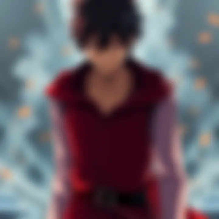 Ichigo stands with a serious expression, showing a moment of doubt as he reflects on his character development, with a blurred background of his past battles