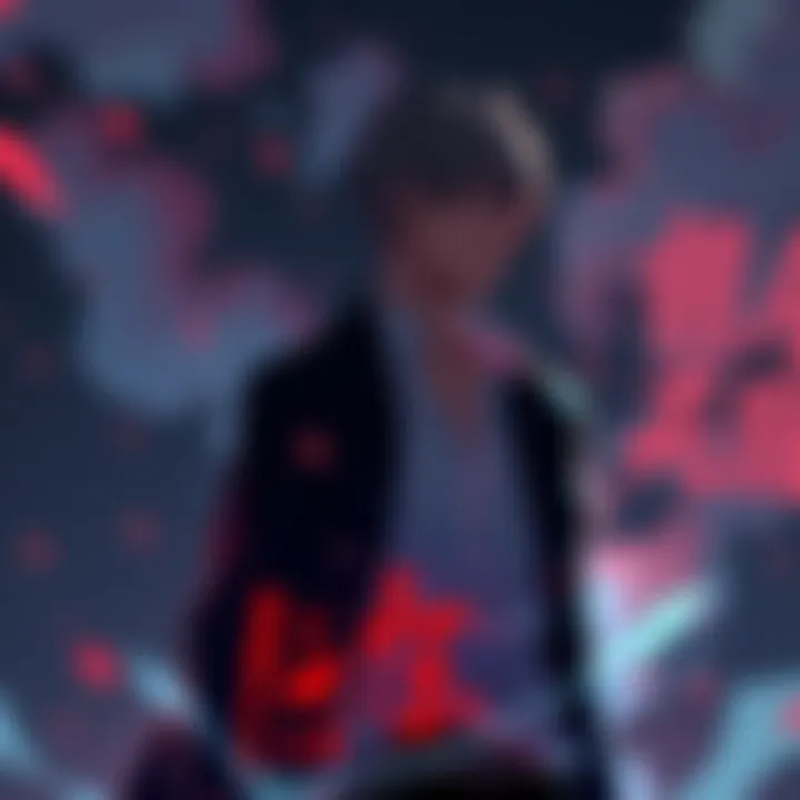 Ichigo stands in a dramatic pose, reflecting on his pain and emotional struggles. His expression shows determination and vulnerability as he contemplates his journey.