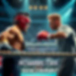 Two well-known fighters face off in a ring without their powers, showing determination and skill as they prepare to battle each other hand-to-hand