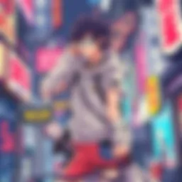 A popular manga character stands confidently, showcasing their unique gear and distinct style, symbolizing their greatness in the genre.