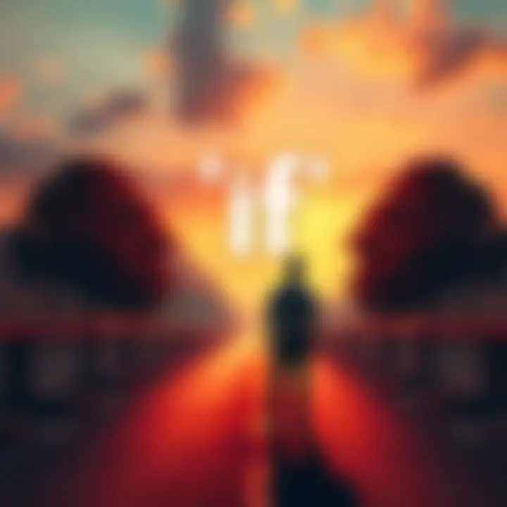 A person standing at a crossroads, contemplating different paths with the word 'if' displayed above them, symbolizing choices in everyday life.