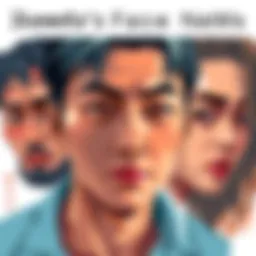 An artist sketching unique character faces with distinct expressions and styles, showcasing techniques for storytelling