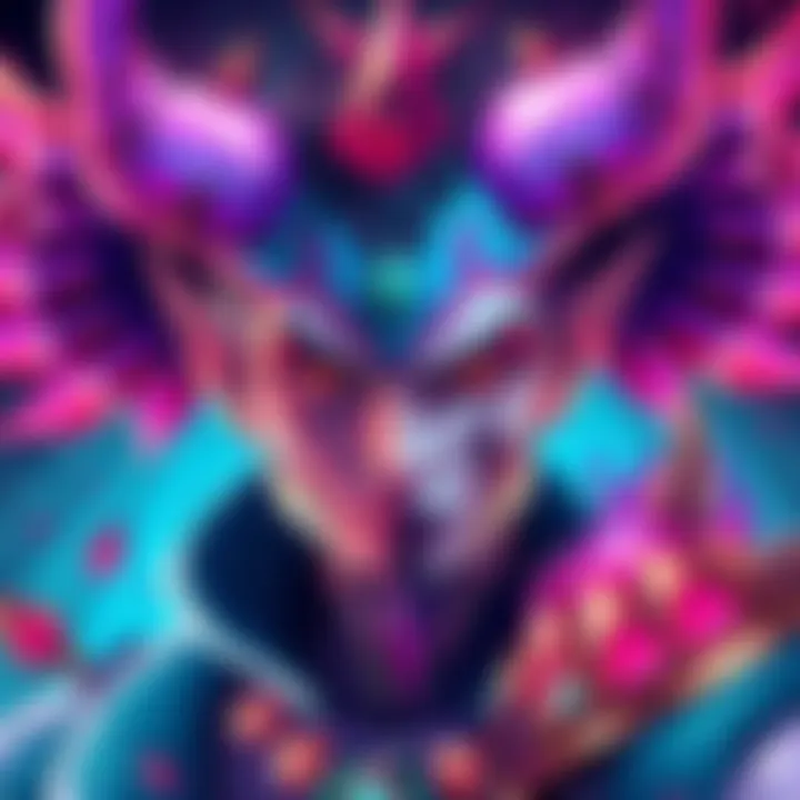 A colorful illustration of the character Hel, featuring vibrant colors and detailed elements that highlight its unique design.