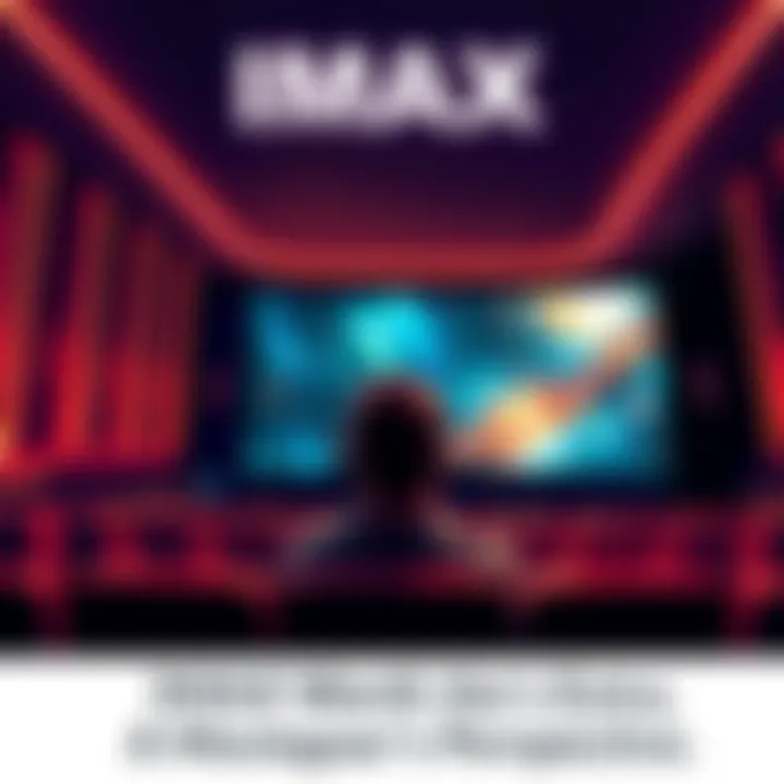 A person watching a movie in an IMAX theater with a large screen and immersive sound