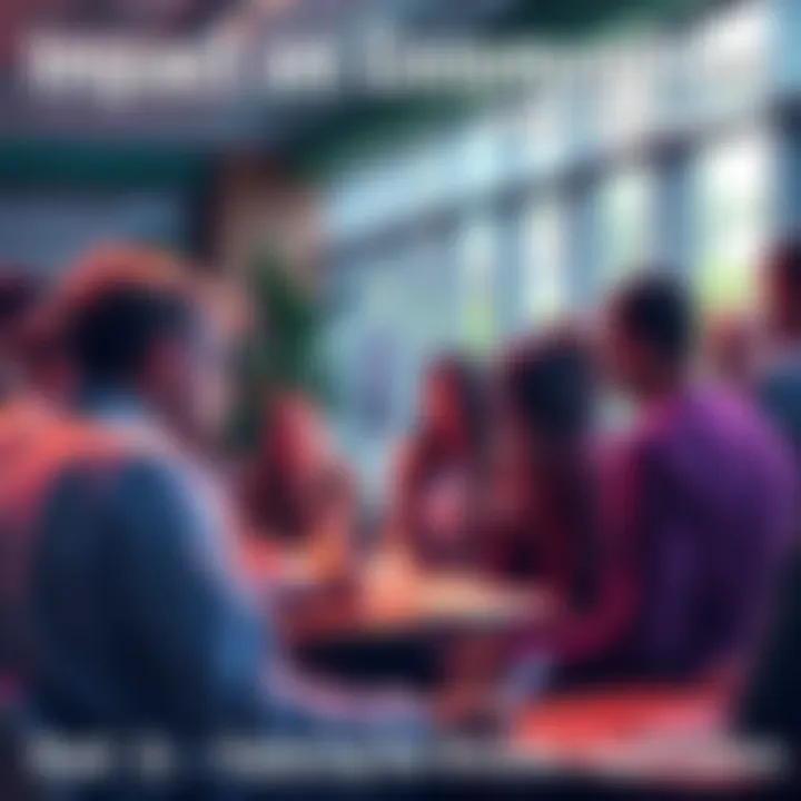 Impact on Communities People discussing the implications of recent trends in a community setting, emphasizing collaboration and engagement.