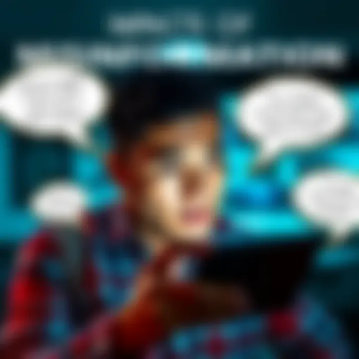 A person looking confused while reading news on a smartphone, with speech bubbles showing conflicting statements about truth and lies.