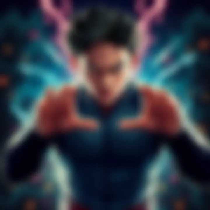 Imu showcasing his powers A character named Imu displaying mysterious abilities with an intense expression, set against a dramatic backdrop, hinting at plot developments.
