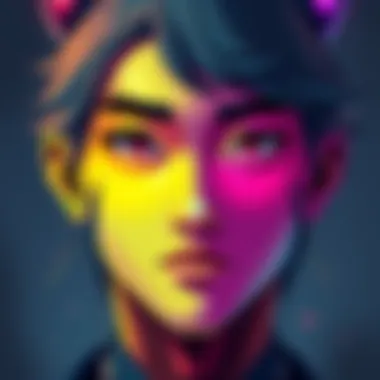 Illustration showing the different colors of Imu's face and their meanings