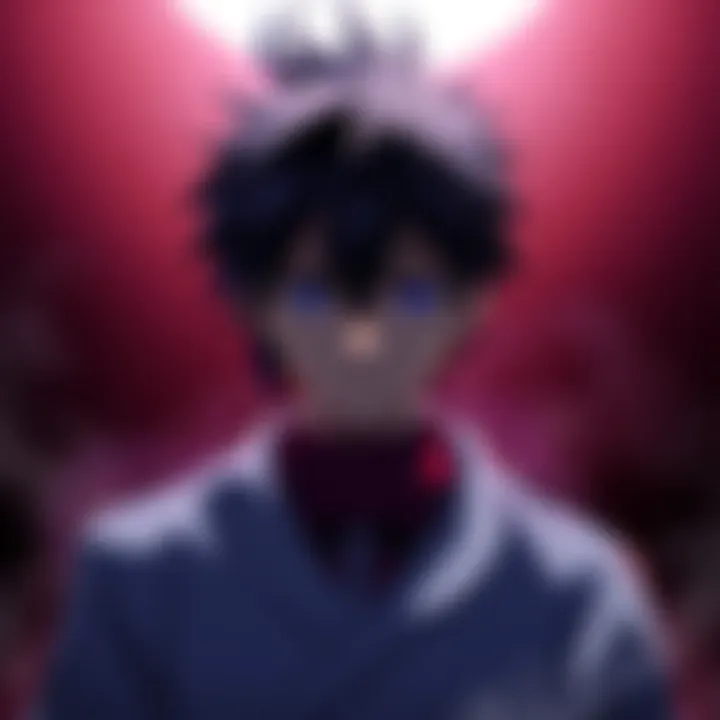 A character named Imu stands with a neutral expression, surrounded by shadows, symbolizing weak motivations and lack of development as a villain in a popular series.