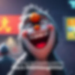 A character with a big smile and bright eyes, laughing joyfully, embodying the essence of a playful and humorous laugh reminiscent of 'Muhahahahaha'.