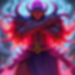 Imu changing form at Aurust Castle, showcasing a striking appearance and powerful aura.