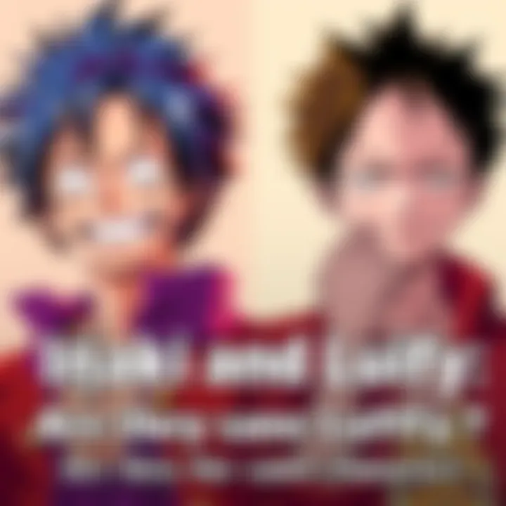 Side-by-side illustration of Iñaki and Luffy, highlighting similarities in their features and styles, engaging viewers in the discussion about their possible connection.