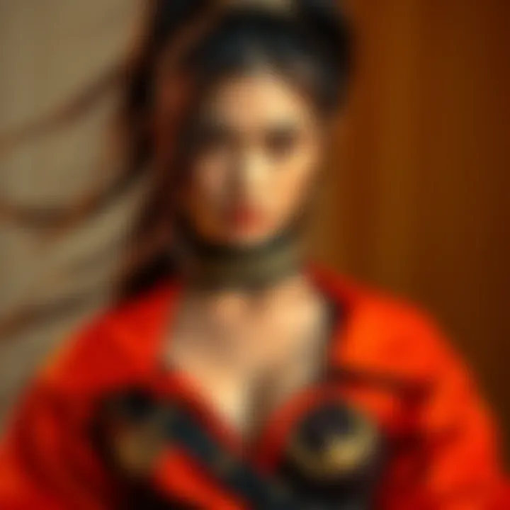 Iñaki poses confidently in a striking Warrior of Liberation outfit during a Teen Vogue behind-the-scenes shoot