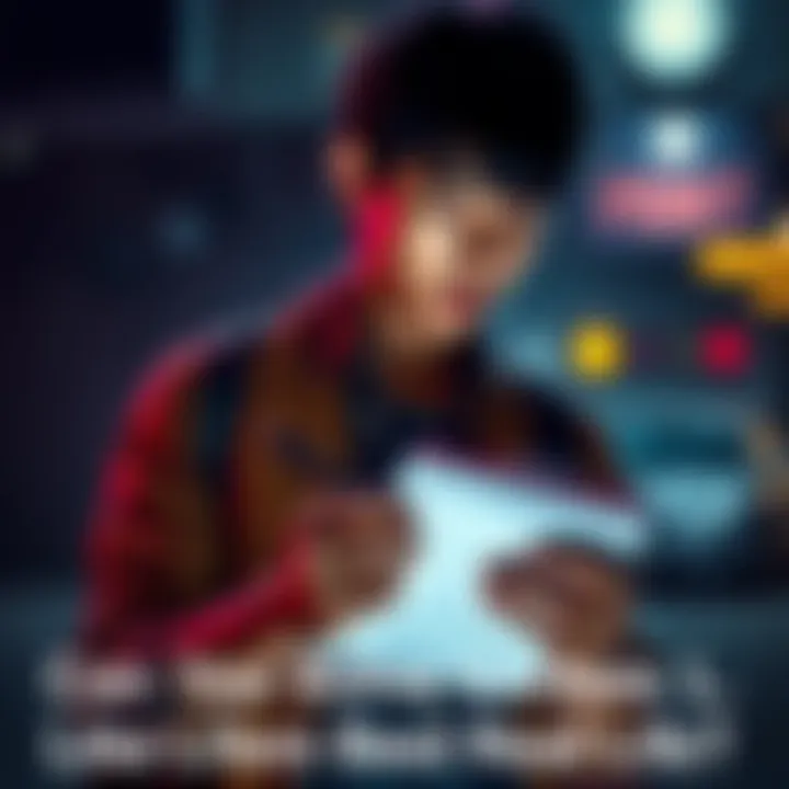 A person dressed in a casual outfit holds a notepad and pen, looking focused while analyzing a crime scene.