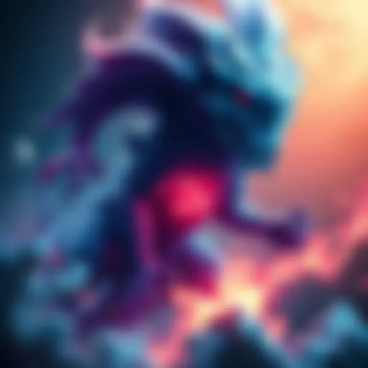 A visual representation of a Nen beast that appears alive, consuming Aura and growing, set against a cosmic background.