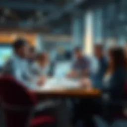 Industry Changes Ahead A group of professionals discussing changes in the industry around a table with charts and graphs