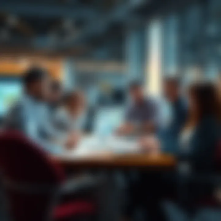 Industry Changes Ahead A group of professionals discussing changes in the industry around a table with charts and graphs