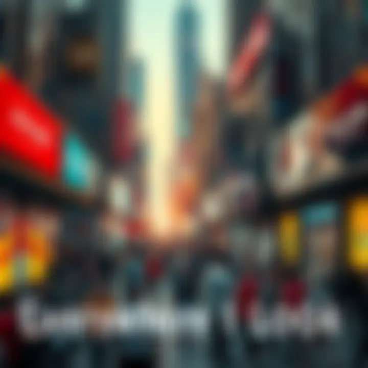 A bustling city street with people interacting, showcasing the influence of a notable figure in various social settings.