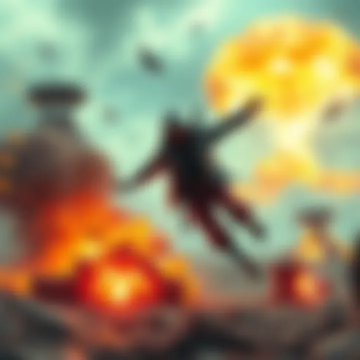 Ino showcasing agility while dodging a nuclear hazard