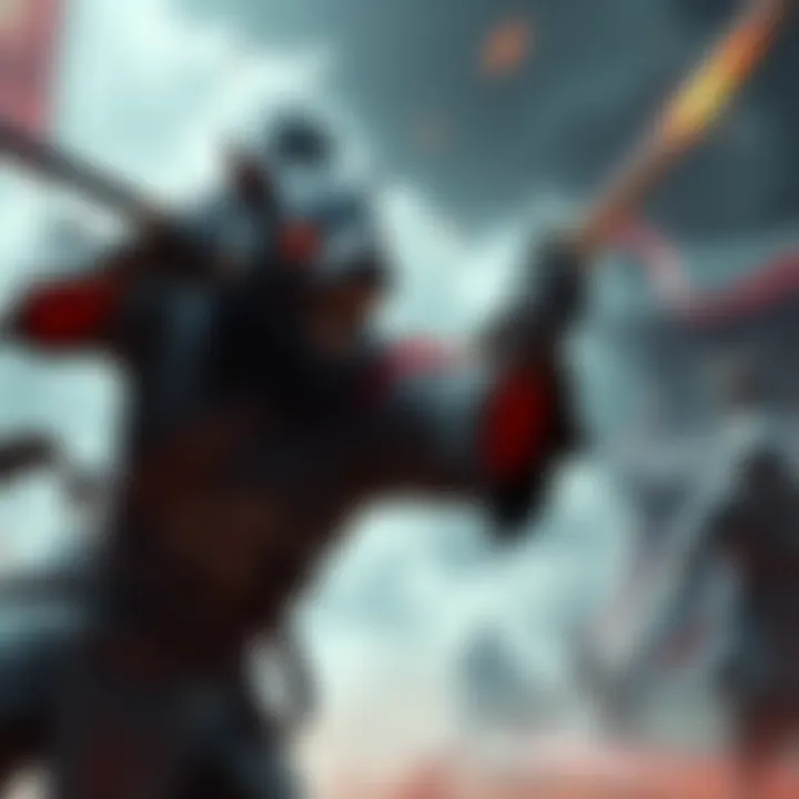 Inosuke demonstrates his impressive strength during a fierce fight, showcasing his boar mask and dual swords