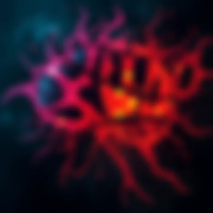 An abstract representation of a chaotic mind with dark colors and jagged shapes, symbolizing psychological turmoil.