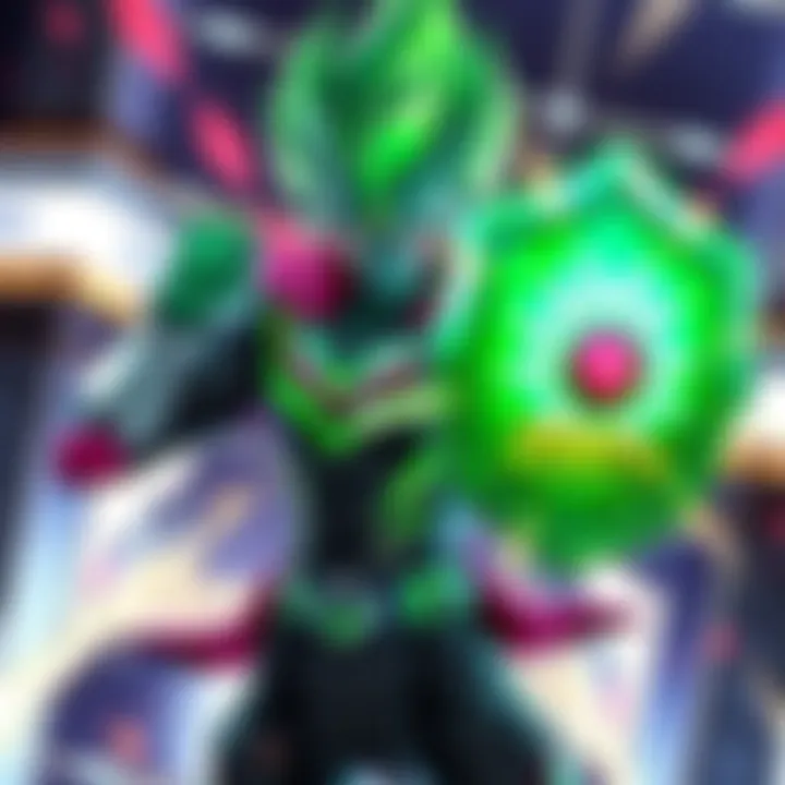 INT Fusion Zamasu showcasing a powerful defensive stance with a shield glow, emphasizing a 200% defense boost in battle.