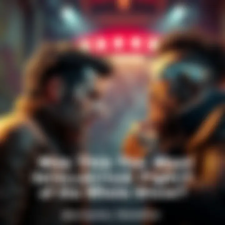 Two characters engage in a heated discussion during a dramatic showdown, with intense expressions showcasing their mental battle.