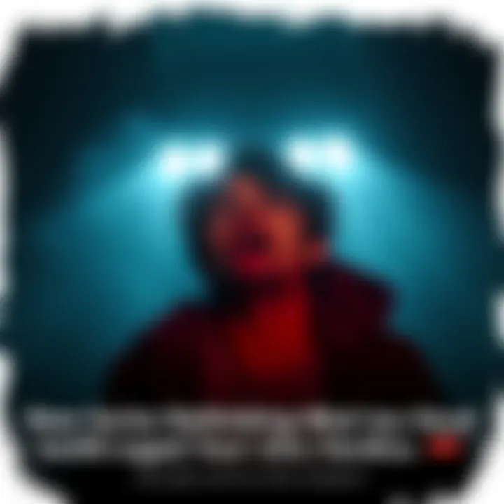 A dramatic scene from a series showing a character in shock and disbelief, surrounded by dark, moody lighting, emphasizing the intense emotions of the moment.