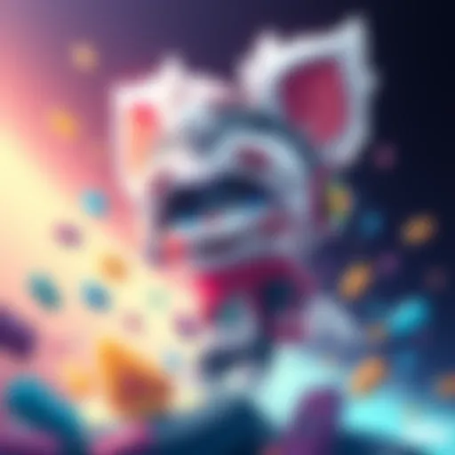 A vibrant illustration of Imu, a new original character with unique traits and an adventurous spirit, surrounded by colorful elements representing creativity.