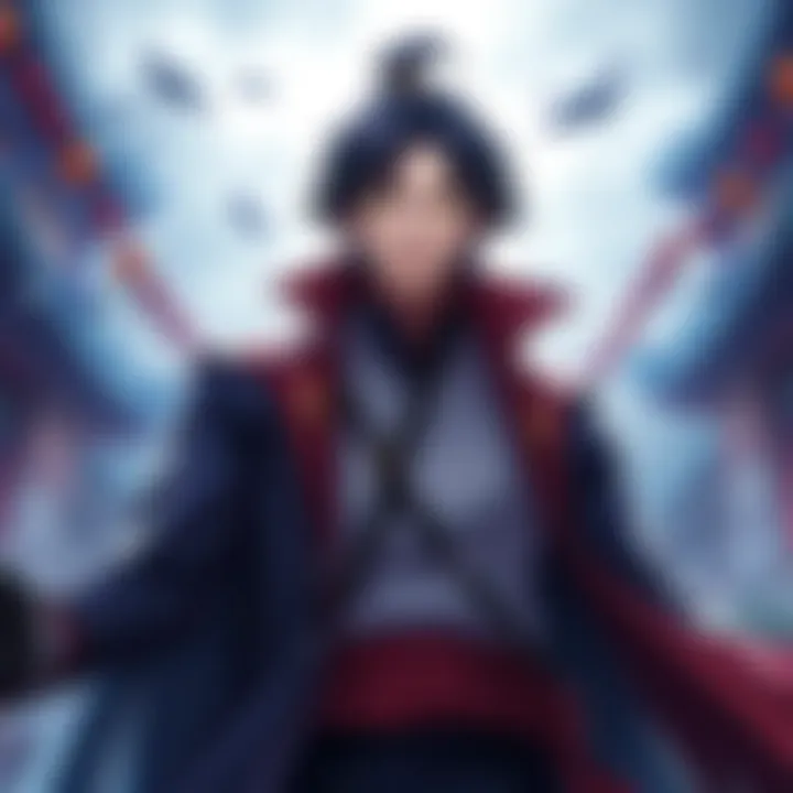 Iori Okkotsu Challenges Gege Iori Okkotsu stands determined, urging Gege to take action, with a fierce look in his eyes.