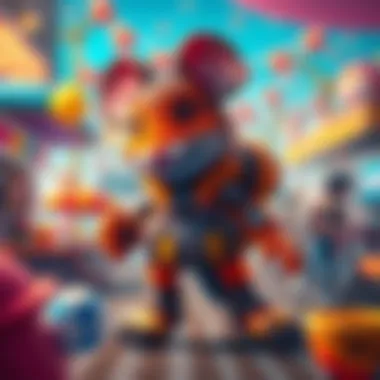 Ironmouse with Azure Lane background Ironmouse character in a colorful Azure Lane setting with playful elements