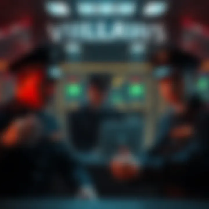 Ironwood and Atlas military officers in dark uniforms, planning their strategy against heroes, with intense expressions in a dimly lit control room