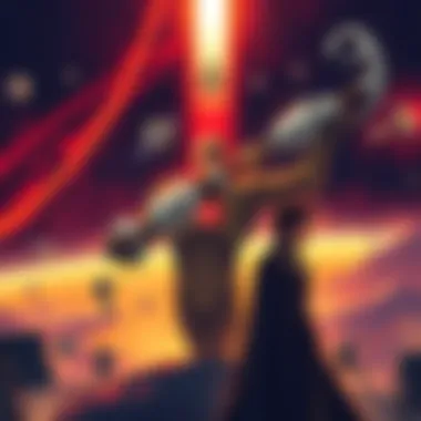 Illustration of Ironwood proposing a space strategy for Atlas, showcasing the Staff of Creation and a vision of Atlas orbiting Remnant.