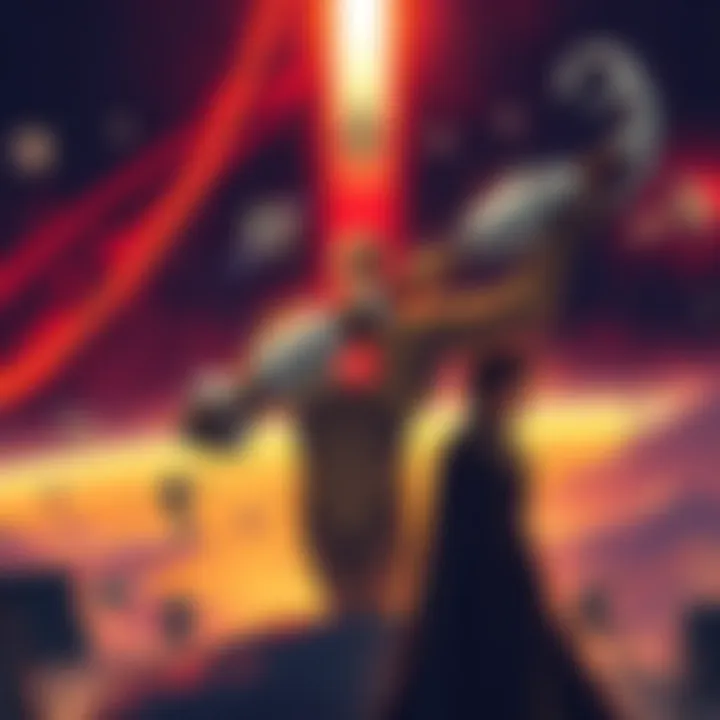 Illustration of Ironwood proposing a space strategy for Atlas, showcasing the Staff of Creation and a vision of Atlas orbiting Remnant.