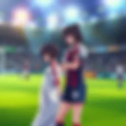 Isagi looks frustrated while Rin stands with arms crossed, showing tension after the match.