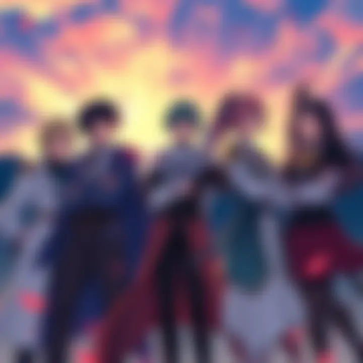 Key characters from Isekai Ojisan standing together, discussing recent plot developments.