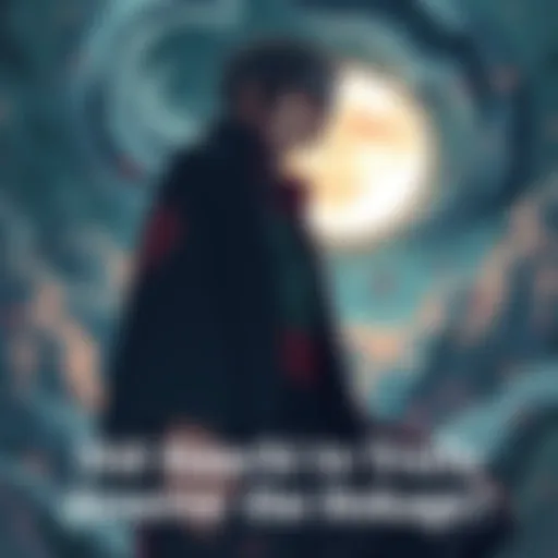 Itachi stands in a thoughtful pose, symbolizing his complex legacy and the debate on his merit as Hokage.
