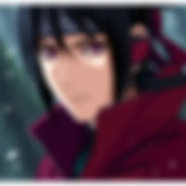 A close-up of Itachi Uchiha, showcasing his serious expression and iconic clothing, reflecting his complex personality in Naruto.